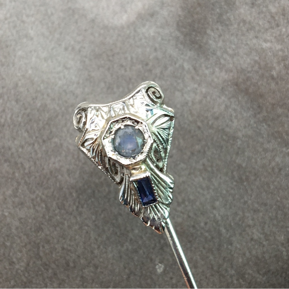20k alexandrite Art Deco stick pin - Picture 9 of 11